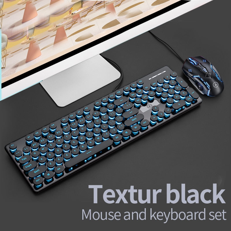 Three-Piece Punk Gaming Keyboard, Mouse and Headphone Set