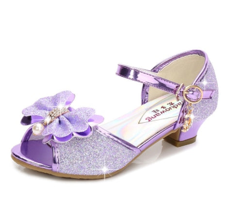 Girls Colorful Sequin High Heel Shoes