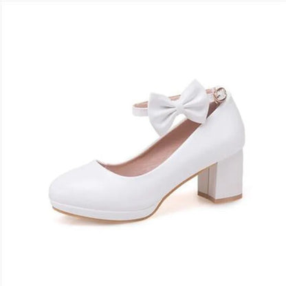 Girls Princess Leather High Heel Shoes