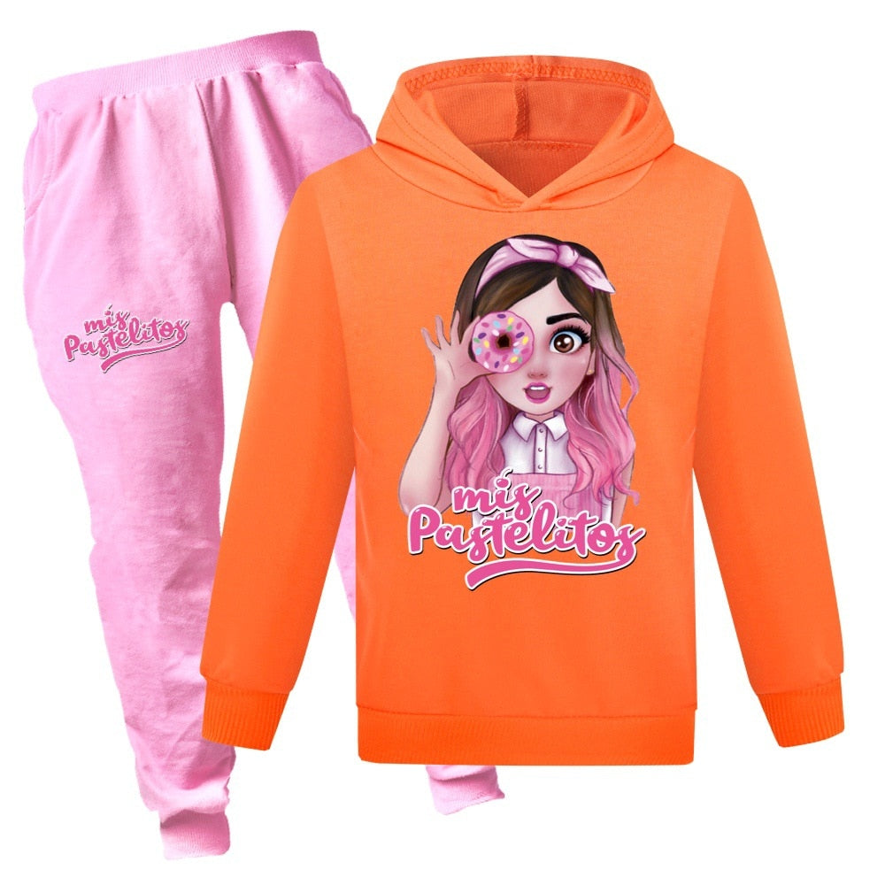 Mis Pastelitos Sweatshirt+Pants 2PC Sets For Girls