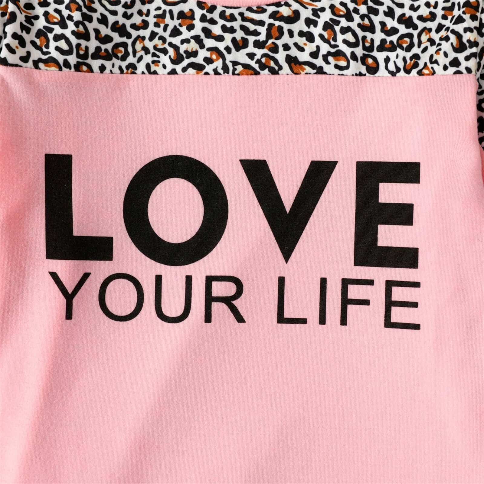 Autumn Toddler Girls Letter"LOVE YOUR LIFE"Sweatsuit