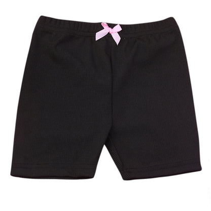 Girls Solid Bow Safety Shorts 4Pairs