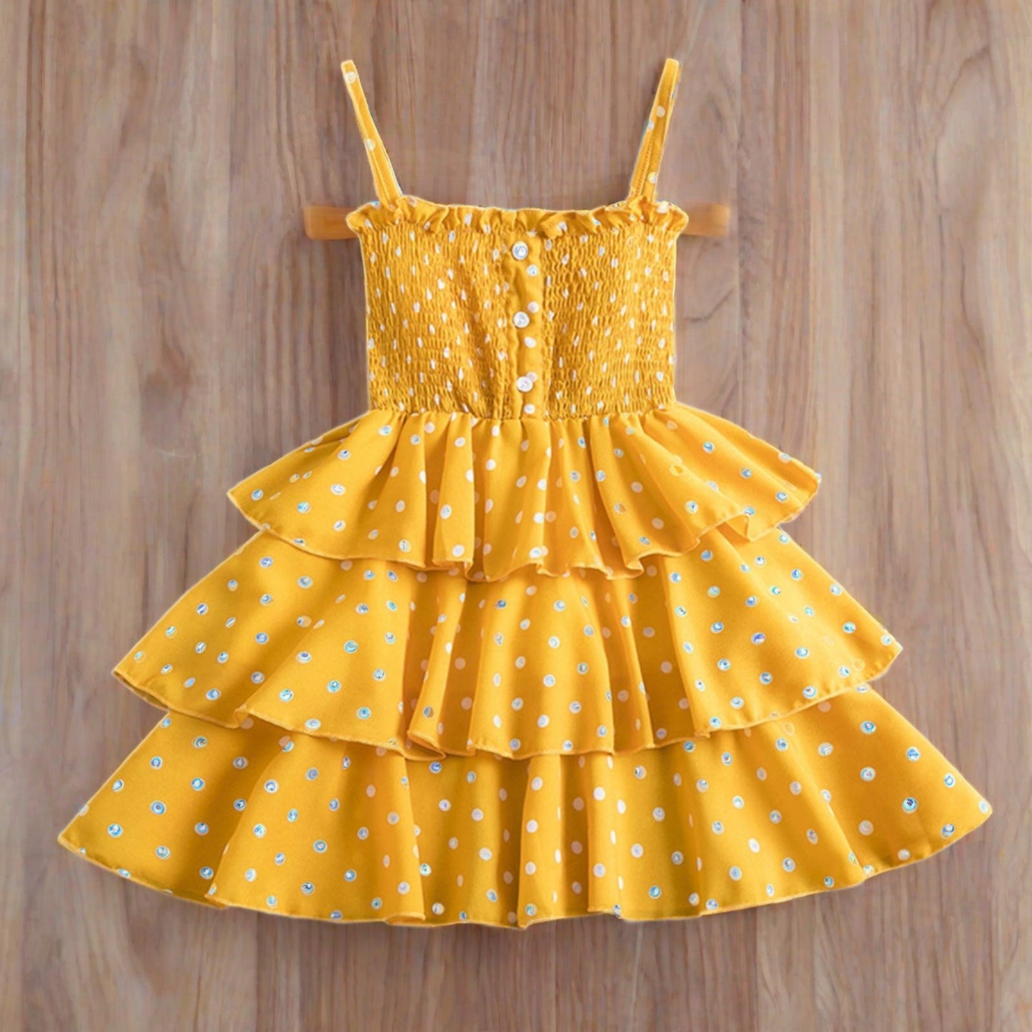 Girls Polka-Dot Sleeveless Chiffon Summer Dress