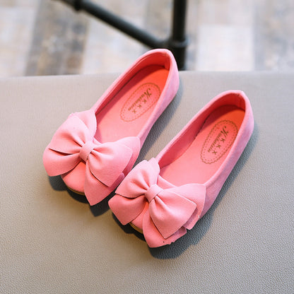 Girls Bowknot Soft Slip-on Party Dance Shoes