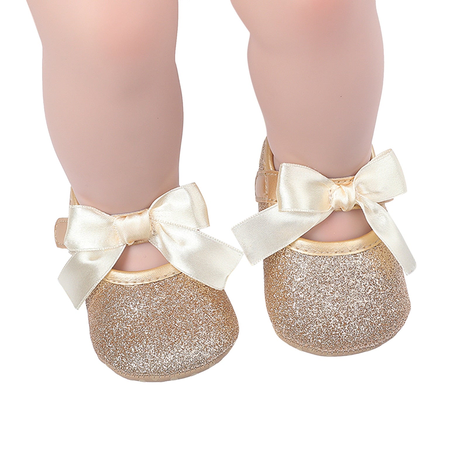 Newborn Girls Glitter Bowknot Princess Shoes