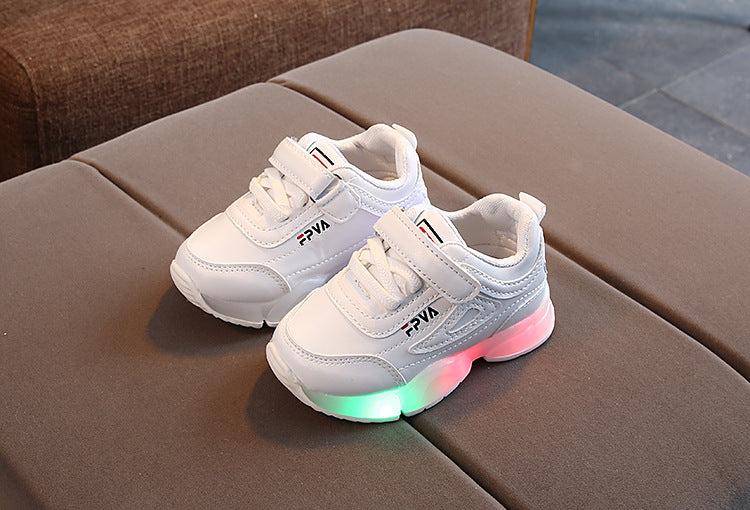 Kids Fashion Breathable LED Sneakers with Light