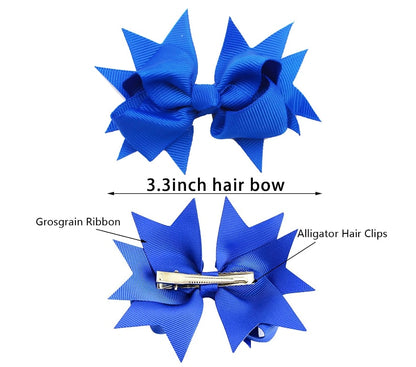 Girls Solid Ribbon Hair Bows Alligator Clips 40Pcs